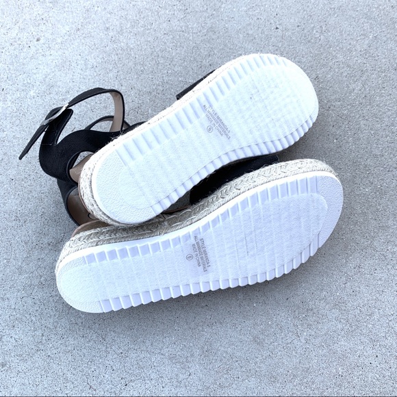 Black Espadrille Ankle Strap Platform Sandal - Picture 8 of 8